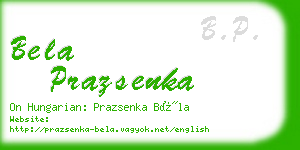 bela prazsenka business card